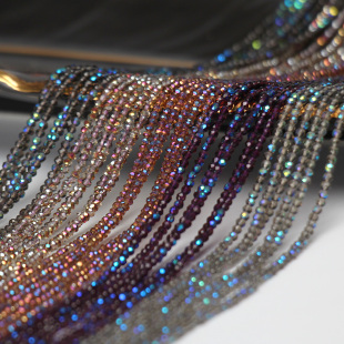 法绣手链项链串珠梭编饰品材料 闪耀2mm迷你水晶切面珠 紫蓝系