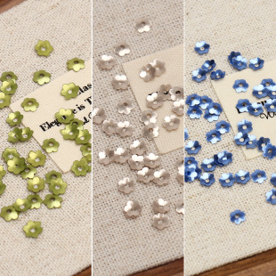 装 刺绣PET耐高温亮片服装 法式 饰辅异形亮片 4mm小花朵立体亮片