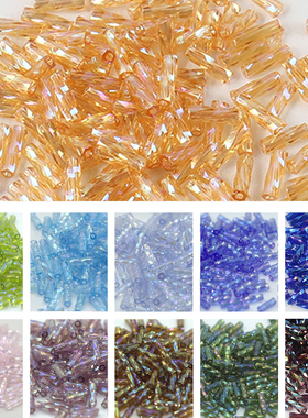 麋鹿先生 6mm螺旋管珠日本进口MGB星牌玻璃米珠diy法绣珠绣扭纹珠