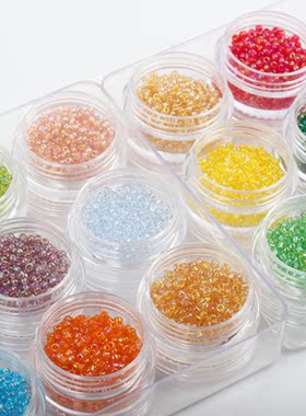 【2mm透明幻彩】日本MGB米珠 法式刺绣材料diy串珠服装辅料配件