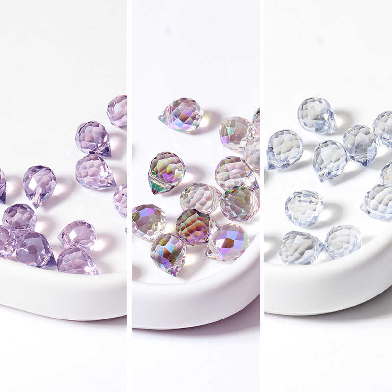 水滴切面吊坠珠横孔珠水晶珠