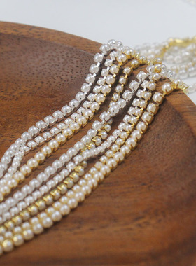 1..5mm2mm2.5mm3mm仿珍珠爪链法式刺绣手缝饰品配件ABS仿珍珠链条