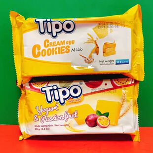 临期食品越南进口TIPO面包干60g袋装百香果牛奶味零食饼干早餐
