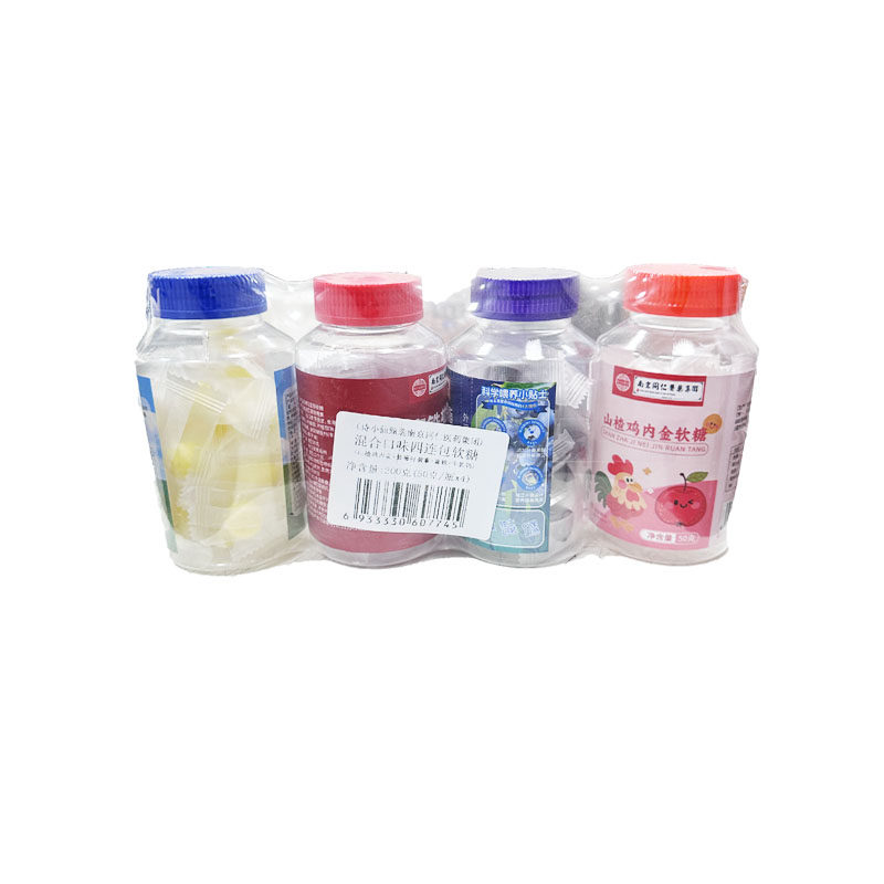 临期食品诗小仙南京同仁堂混合口味四连包软糖50g*4瓶装凝胶糖果
