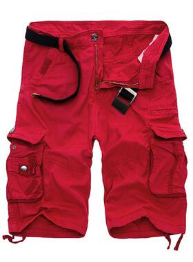 Men's Washed Cotton cargo shorts casual short pants for