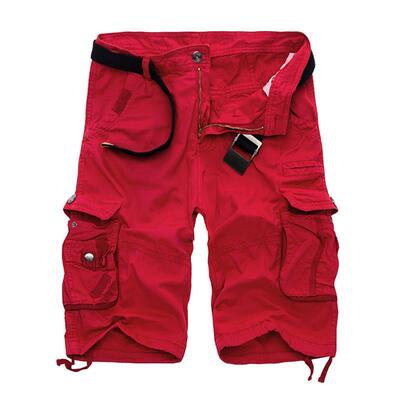 Men's Washed Cotton cargo shorts casual short pants for