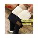 女 Women Thicken Winter Warm Leggings Waist Pants High Black