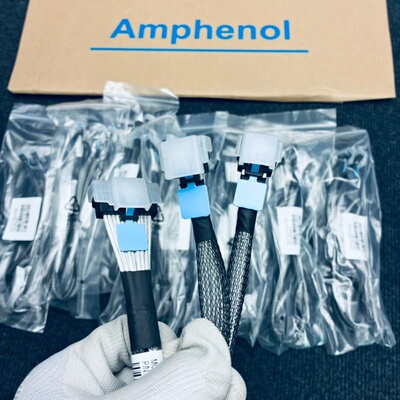 80条】全新安费诺MCIO 8X转2*MCIO 4X 线长4--议价商品