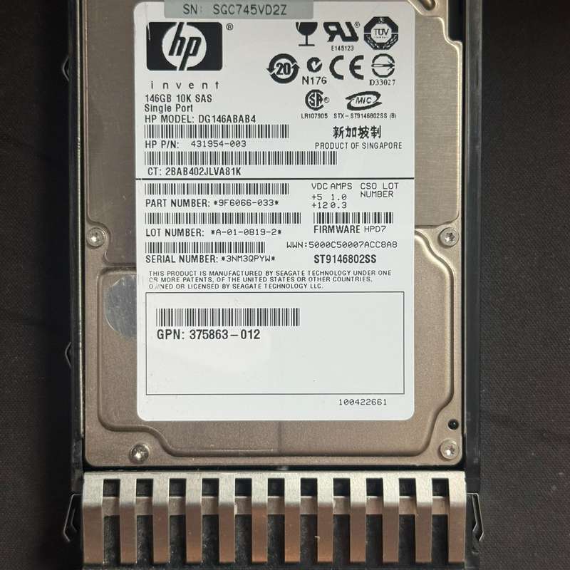 惠普/HP 146G 10K SAS 2.5 服务器硬盘--议价商品