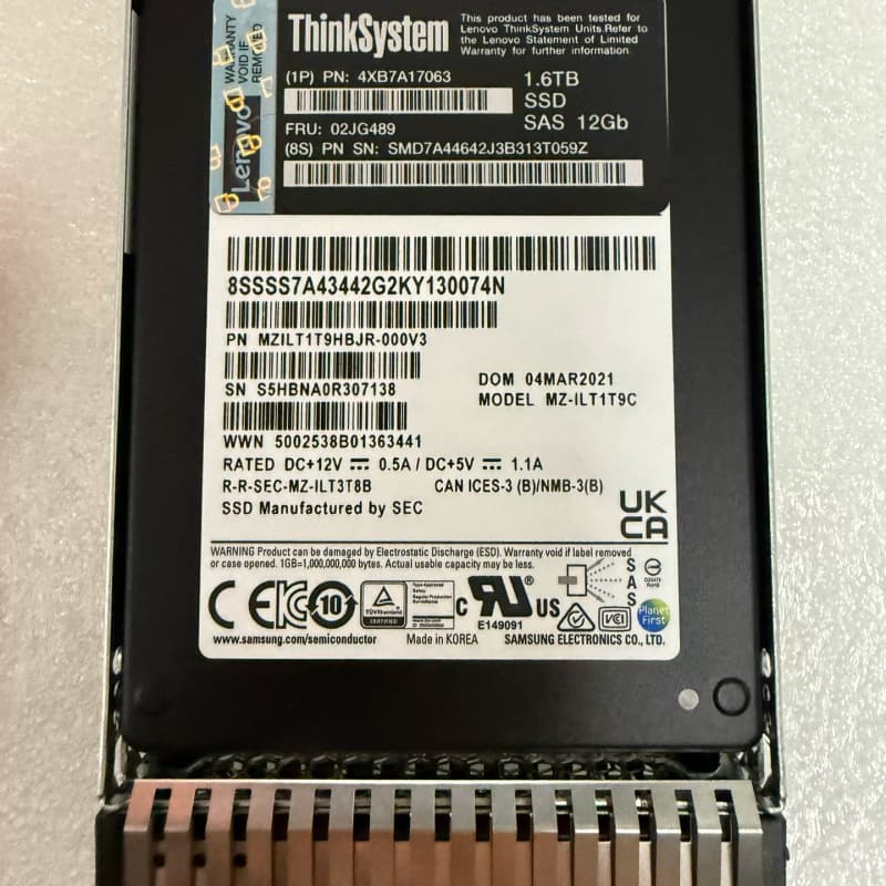 联想1.6T SAS服务器固态硬盘，型号4XB7A17063--议价商品