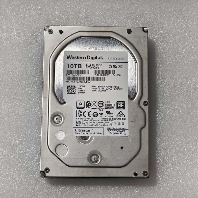 西部数据 10TB DC HC330 企业级硬盘 SATA--议价商品