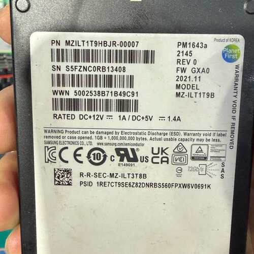 三星PM1643a DELL EMC 1.92TB 0TMT--议价商品
