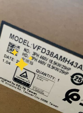 VFD38AMH43ANSAA 台达变频器 全新原装正品--议价商品