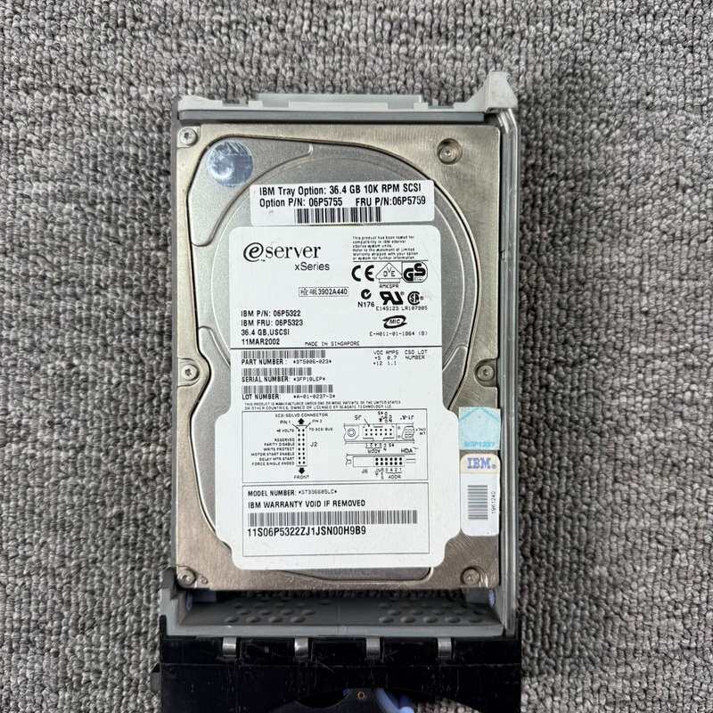 IBM 36.4GB U160 80针SCSI硬盘 06P--议价商品
