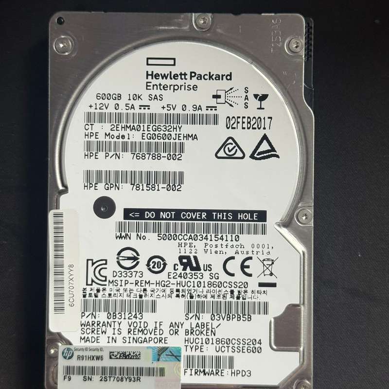 惠普服务器拆机 768788-002 惠普 600G SAS--议价商品