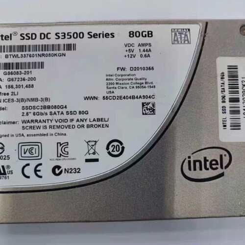英特尔S3510 80G 120g英特尔2.5寸企业级固态硬--议价商品