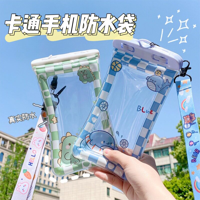 可爱卡通气囊手机袋漂流游泳