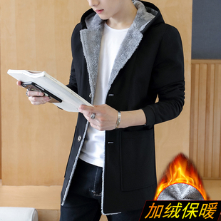 中长风衣 过冬棉服加绒加厚棉衣男生衣服男士 男款 入冬外套2025新款