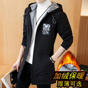男款风衣外套2025新款男士棉服中长款加绒棉袄加厚衣服青少年棉衣