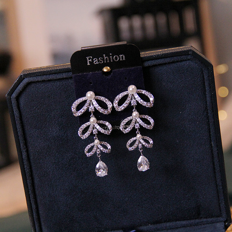 新款超仙流苏气质珍珠耳环