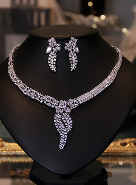 BWBRIDE锆石新娘项链耳环