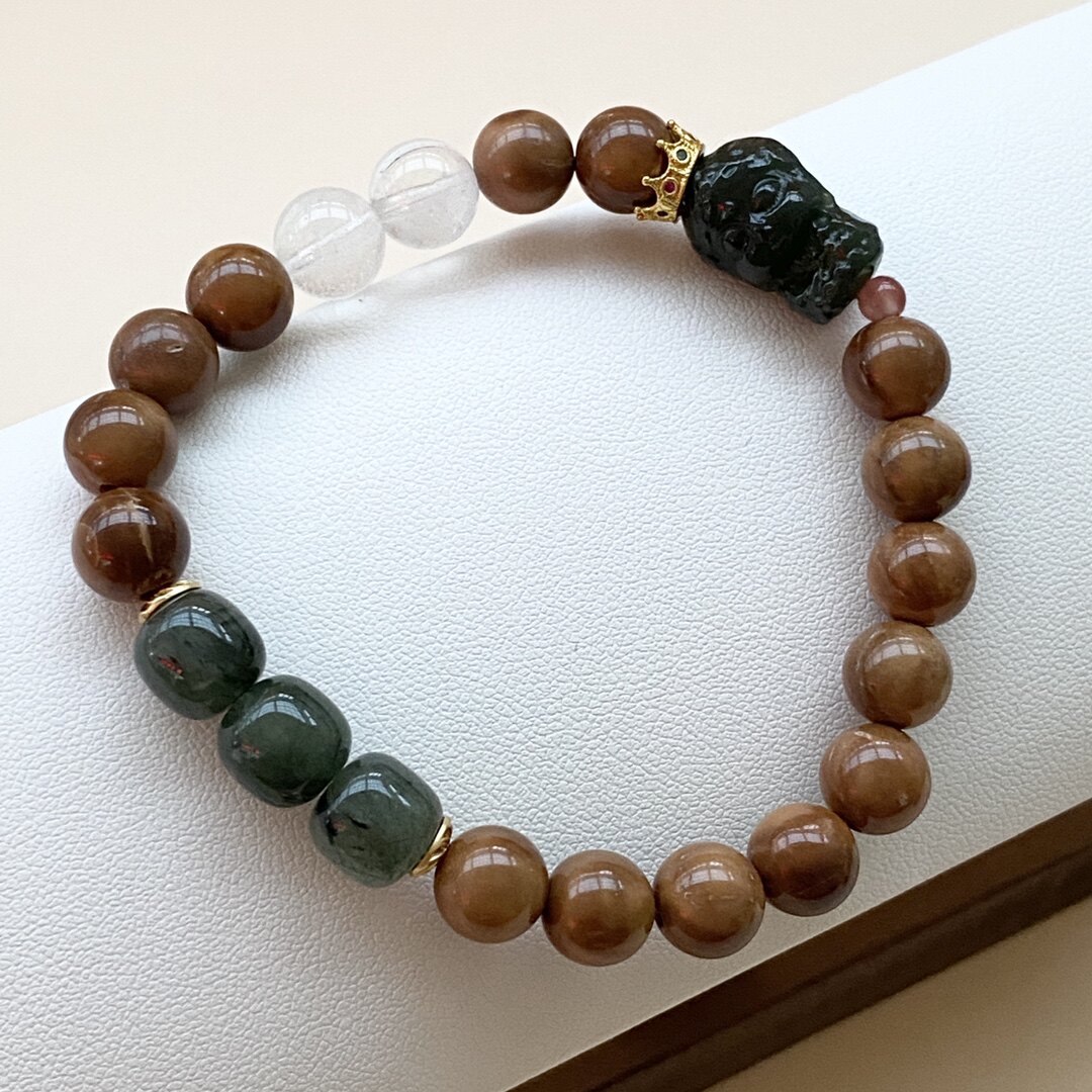 库克搭配和田玉度母圆珠