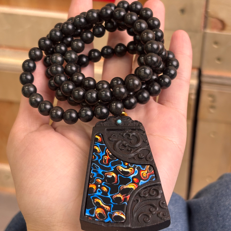 S1251-龙纹无事牌108佛珠手链