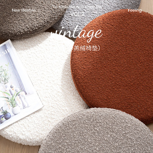 羊羔绒圆形坐垫记忆棉地上蒲团榻榻米防滑屁股坐垫卡座换鞋凳座垫