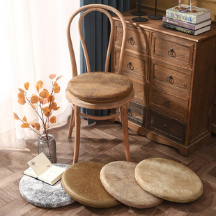 北欧记忆棉防滑麂皮绒圆形坐垫座椅垫子凳垫板凳酒吧卡座软屁股垫