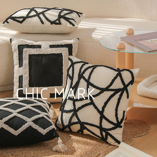 北欧法式复古风沙发抱枕圈绒卧室飘窗舒适轻奢高级感客厅靠枕套