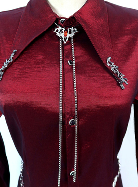 哥特暗黑山羊伸缩金属毛衣链