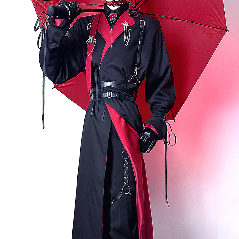 红底绑带超帅私设COS夜巡者风衣