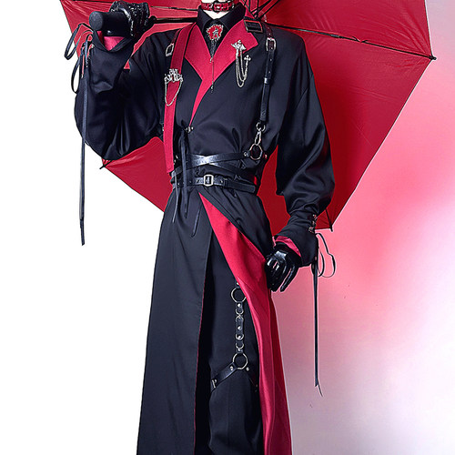 红底绑带超帅私设COS夜巡者风衣