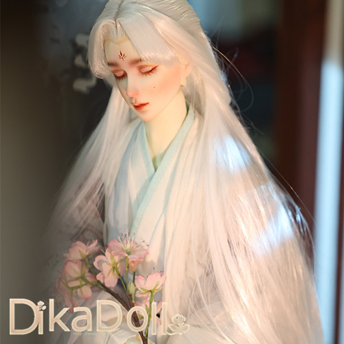 DK-1/3岑假发白色手钩美人尖造型发古风头发bjd娃娃配件国潮