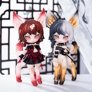 bjd糖果星系1/12狐狸兽体琉璃赤面sd娃ob四蹄动物12分gsc全套人形