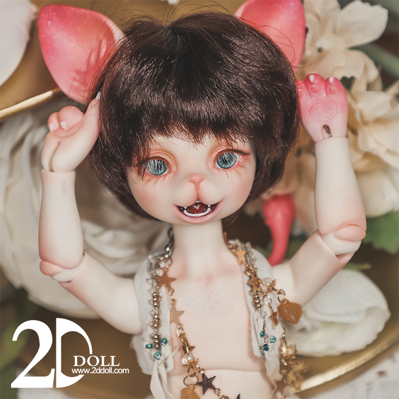 bjd-2d萌宠1/6卡雷KALE（sd娃娃同类正版树脂猫咪六分兽版男耳朵