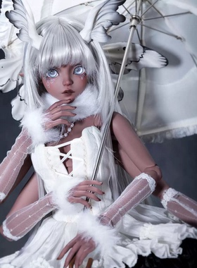 【关仓】bjd幽谷鬼脸蛾特体兽版白苔4分bjd全套裸娃拔插式手臂