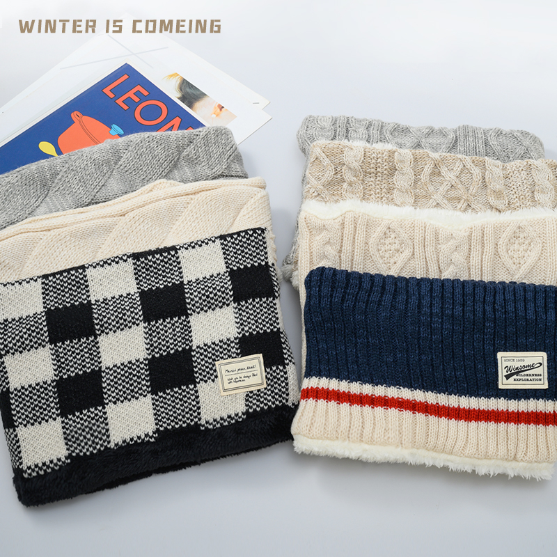 日单围脖加厚加绒冬季男女脖套高级感针织柔软不扎肉搭配高领护脖