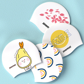 swans游泳帽女防水不勒头女款 长发专用男泳帽 大头围加大硅胶泳帽