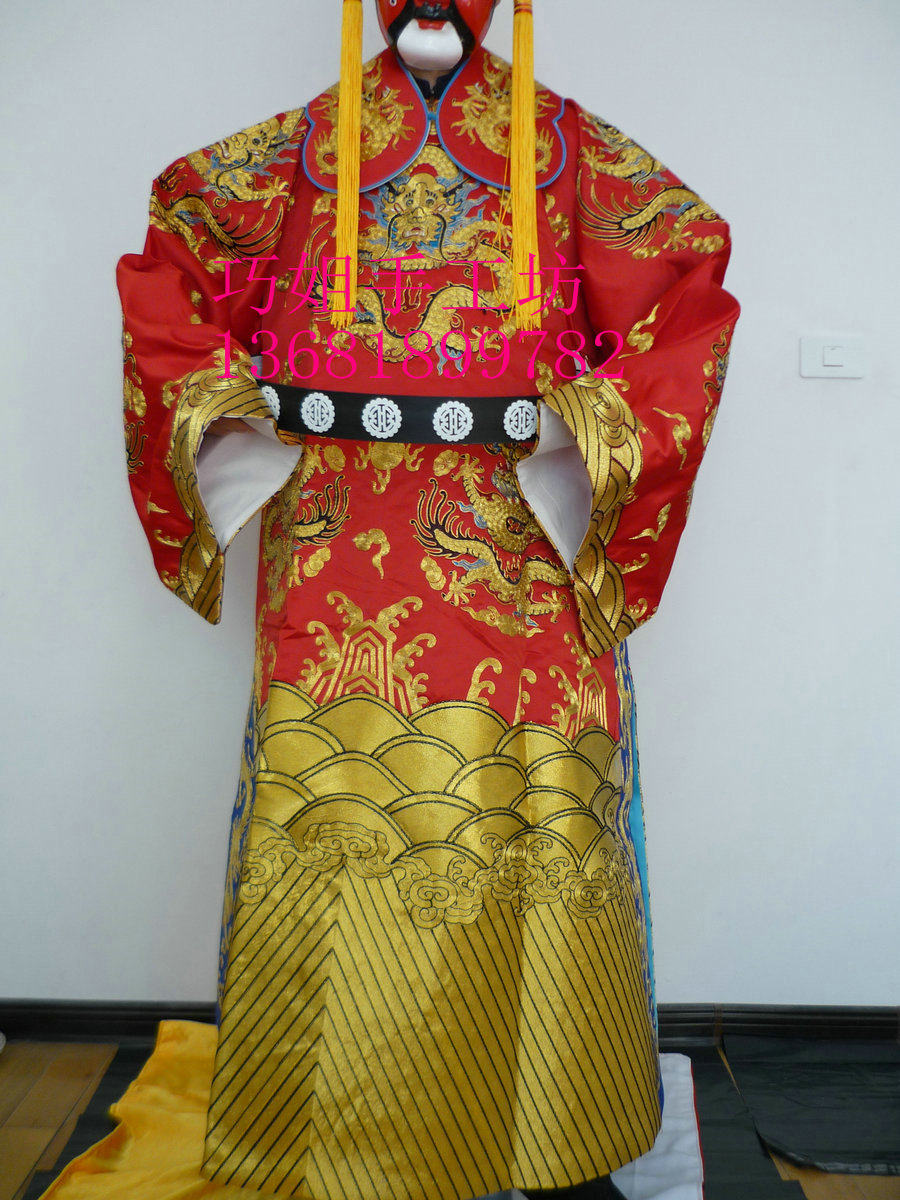 财神服 戏曲服装 团龙蟒 佛像龙袍 蟒袍 高档戏装 大缎全金团龙蟒