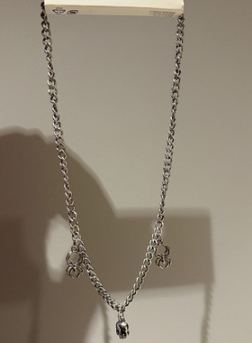 HM正品包邮代购骷髅蜘蛛项链