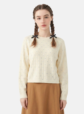 MMC法式优雅设计感小众钉钻洋气减龄套头针织衫外套毛衣上衣百搭