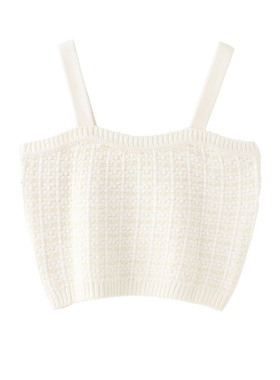 MMC 小吊带背心外穿白色针织内搭短款露背纯欲夏季纯色上衣2025年