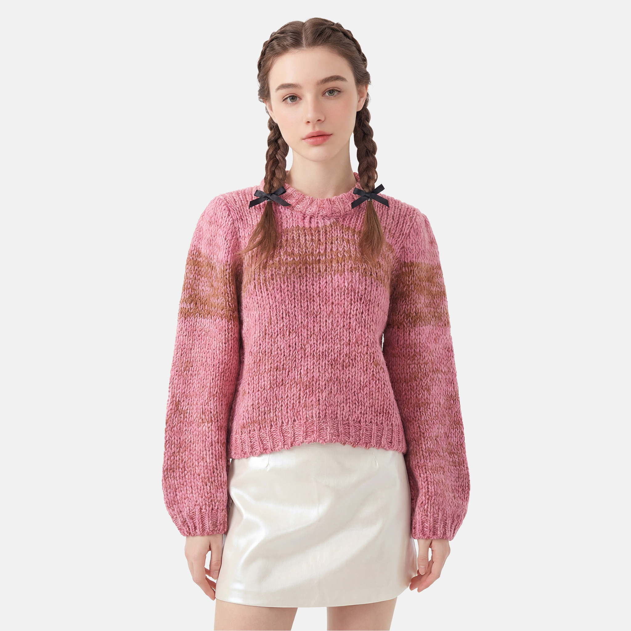 MMC法式复古甜美风条纹撞色粗针长袖针织衫毛衣外套上衣软糯小众,女装/女士精品,毛针织衫,淘宝优惠券,粉丝福利购,淘宝优惠卷