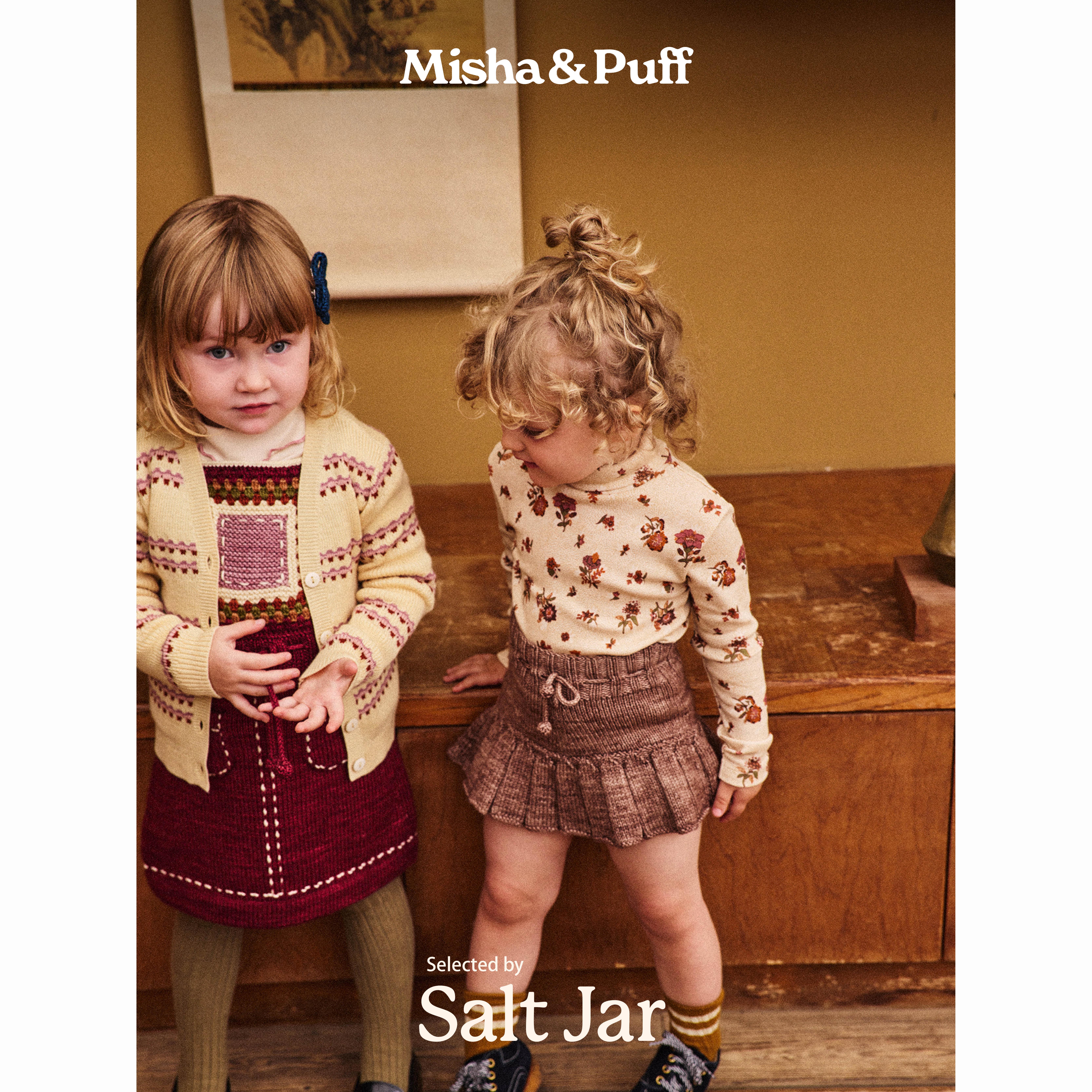 salt jar选品 26aw misha and puff 男女童纯棉印花打底上衣裤