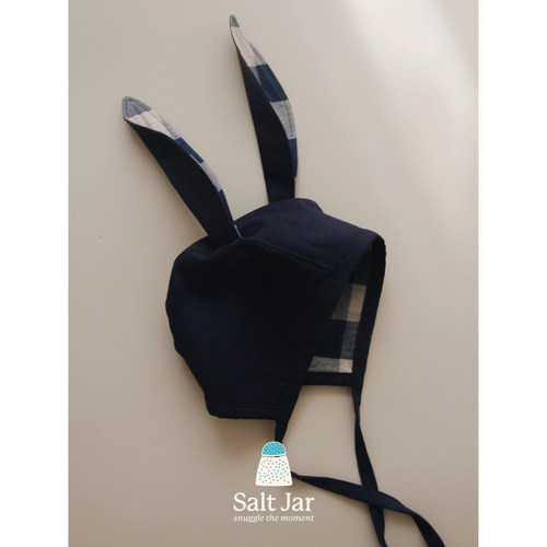 儿童春季拼色兔耳朵帽