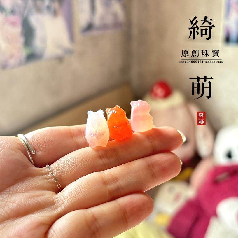 玛瑙可爱动物卡通小雕件吊坠