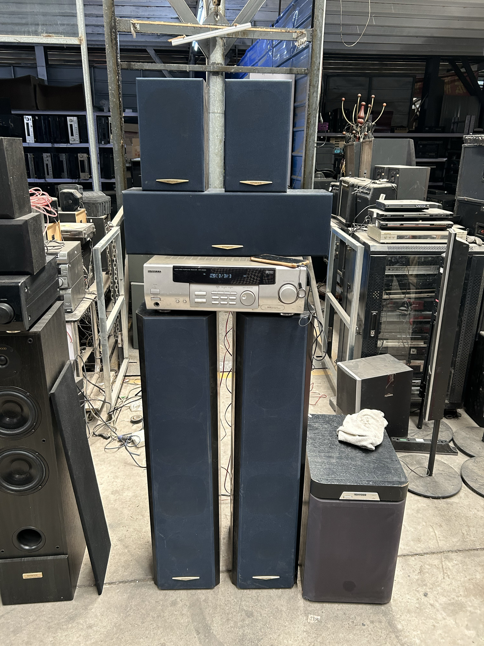 建伍家庭影院 低音炮+5个音箱+功放一套运费到付
