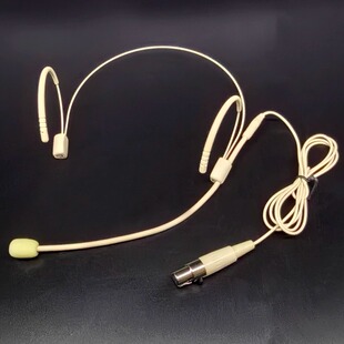 无线接收器卡侬麦克风舞台演出唱戏肤色耳麦隐形4针3孔耳挂式 话筒
