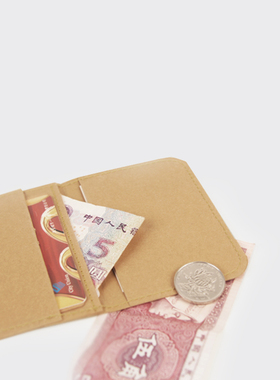 超薄水洗牛皮纸卡包04原创个性ins风文艺范包邮卡袋零钱包